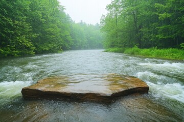 Heavy rain, river overflowing,  Rich jewel tones, Humorous, Timeless Adventure