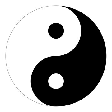 recommend clip art: Yin and Yang icon isolated on a transparent background. Vector illustration