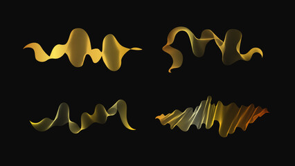 Obraz premium Set of abstract backdrops with luxury golden waves