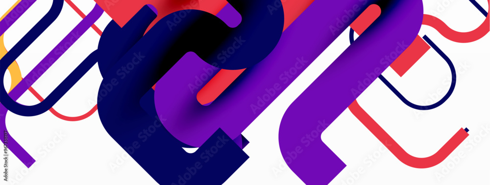 Aufkleber wave lines minimal abstract background