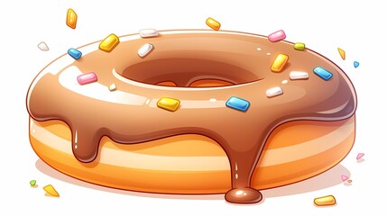 Playful donut illustration with shiny glaze and bold lines
