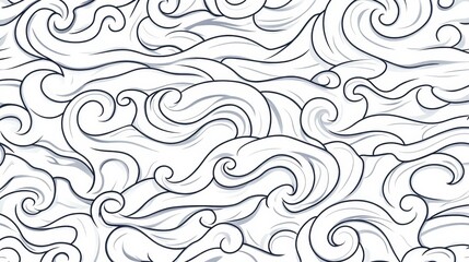 Fototapeta premium Experience the allure of a unique wave pattern that fuses traditional Japanese motifs with modern flat design style.