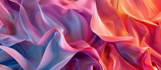 Abstract wave colorful background, orange purple color folded banner