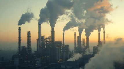 Industrial Smoke at Sunset