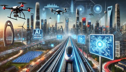 Illustration of China's rapid advancements in technology and innovation