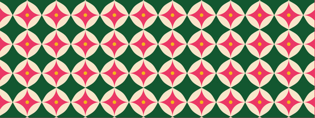 50s Mid Century Modern Seamless Pattern, Vector Pattern