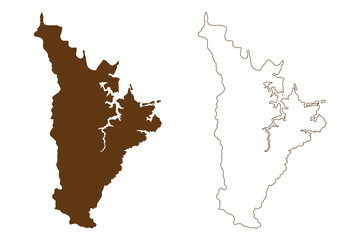 Hornsby Shire (Commonwealth of Australia, New South Wales, NSW) map vector illustration, scribble sketch Hornsby map