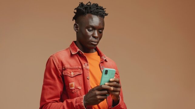 The Man with Smartphone Focus