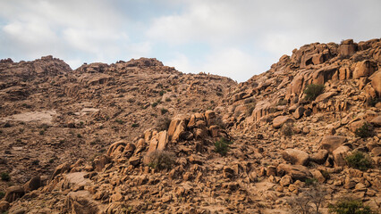 The landscape around Tafraoute in Morocco