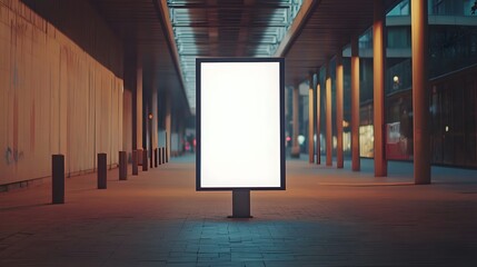 puplic space advertisement board as empty blank white signboard with copy space area