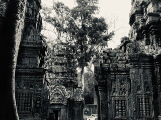 Intérieur d'un temple d'Angkor 