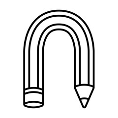 N letter pencil font, linear font.