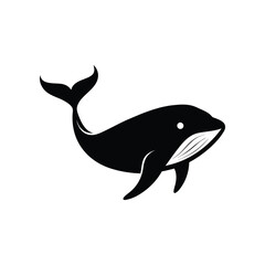 A silhouette of a Blue Whale Vector Illustration.