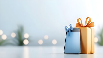 Shopping on-line online store on smartphone mobile application 3d rendering