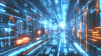 Fototapeta premium The Future of High-Tech Manufacturing Plants with Advanced Automation Robots