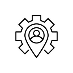 Outsourcing outline icons, minimalist vector illustration ,simple transparent graphic element .Isolated on white background