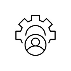 Outsourcing outline icons, minimalist vector illustration ,simple transparent graphic element .Isolated on white background