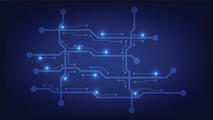 circuit board on blue background