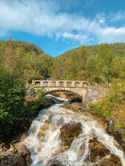 Old waterfall bridge in norway