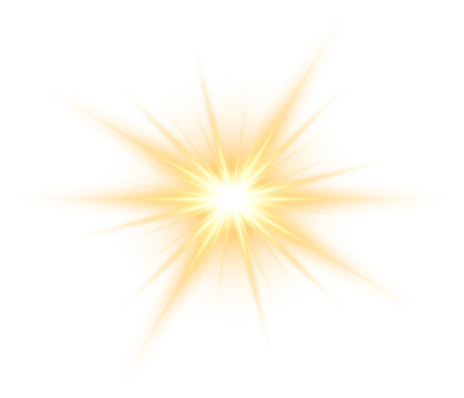 Gold star sparkle illustration. Decoration light design element.
