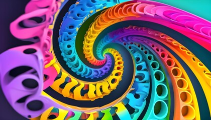 Vibrant Abstract Spiral Illustrating Programming Loops and Continuous Cycles in a Visually Captivating Design