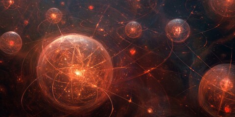 A cosmic explosion of swirling colors, abstract hearts, and geometric shapes, symbolizing the transformative power of love