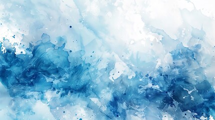 Obraz premium Winter love blue grunge watercolor background