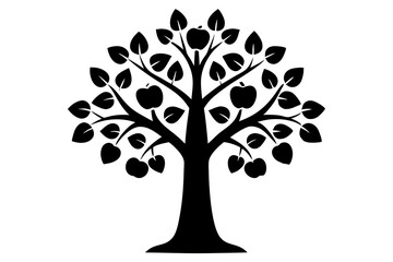 Apple Tree icon - Modern Logo vector art illustration