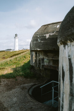 Bunkeranlage beim Leuchtturm Hirtshals Fyr an der K&uuml;ste Nordj&uuml;tlands
