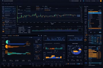Obraz premium A financial trading dashboard displaying market data and analytics.