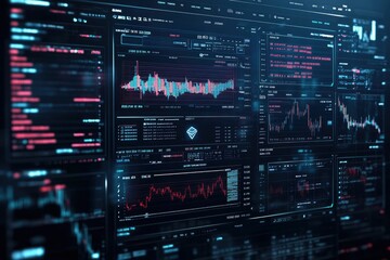 Obraz premium Data analysis dashboard displaying market trends and statistics.