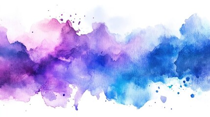 Obraz premium Vibrant watercolor splash in purple and blue tones, perfect for backgrounds, designs, and creative projects.