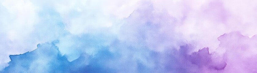 A soft watercolor background blending shades of blue, pink, and purple creating a dreamy, ethereal atmosphere.