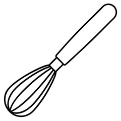 whisk outline coloring book page line art illustration digital drawing