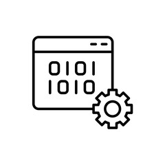Software engineering outline icons, minimalist vector illustration ,simple transparent graphic element .Isolated on white background