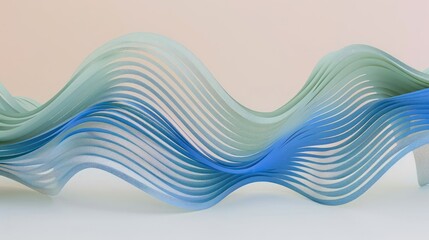 A flowing wave sculpture in soft colors, showcasing design and movement.