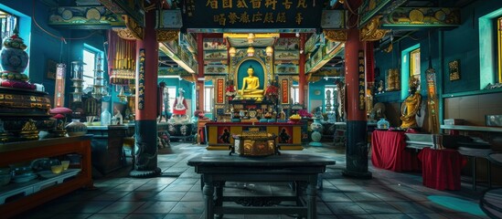 Fototapeta premium portrait of a Buddhist prayer room
