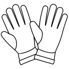 Obraz premium work gloves outline coloring book page line art illustration digital drawing