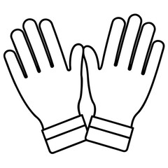 work gloves outline coloring book page line art illustration digital drawing