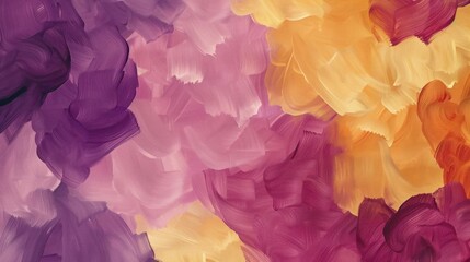 Fototapeta premium A vibrant abstract painting with swirling colors of purple, pink, and yellow.