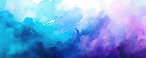 Fototapeta premium A vibrant blend of blue and purple watercolors, creating a dreamy abstract background perfect for various creative projects.