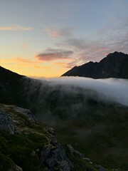 sunset in the mountains