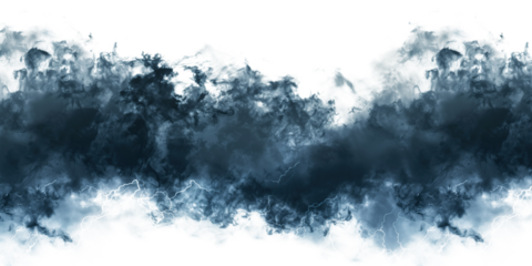 Dark storm clouds on a white background, creating a dramatic and intense atmosphere