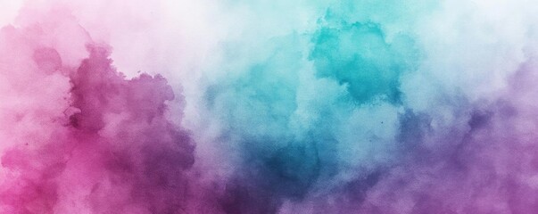 A vibrant abstract background featuring soft clouds of pink, purple, and turquoise hues, perfect for creative projects.