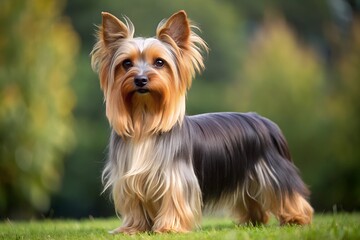 The Silky Terrier, often called Silky, is a small, elegant toy breed with a distinctive, sleek coat. Standing 9 to 10 inches tall and weighing 8 to 10 pounds, this breed is known for its strength