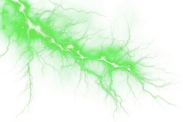 Vibrant electric green lightning png nature overlay effect, transparent background