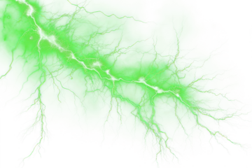 Vibrant electric green lightning png nature overlay effect, transparent background