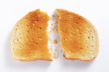 Two half of toasted bread