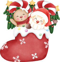 santa claus and christmas tree