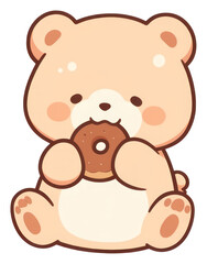 Obraz premium PNG Cute bear eating a cookie wildlife animal mammal.